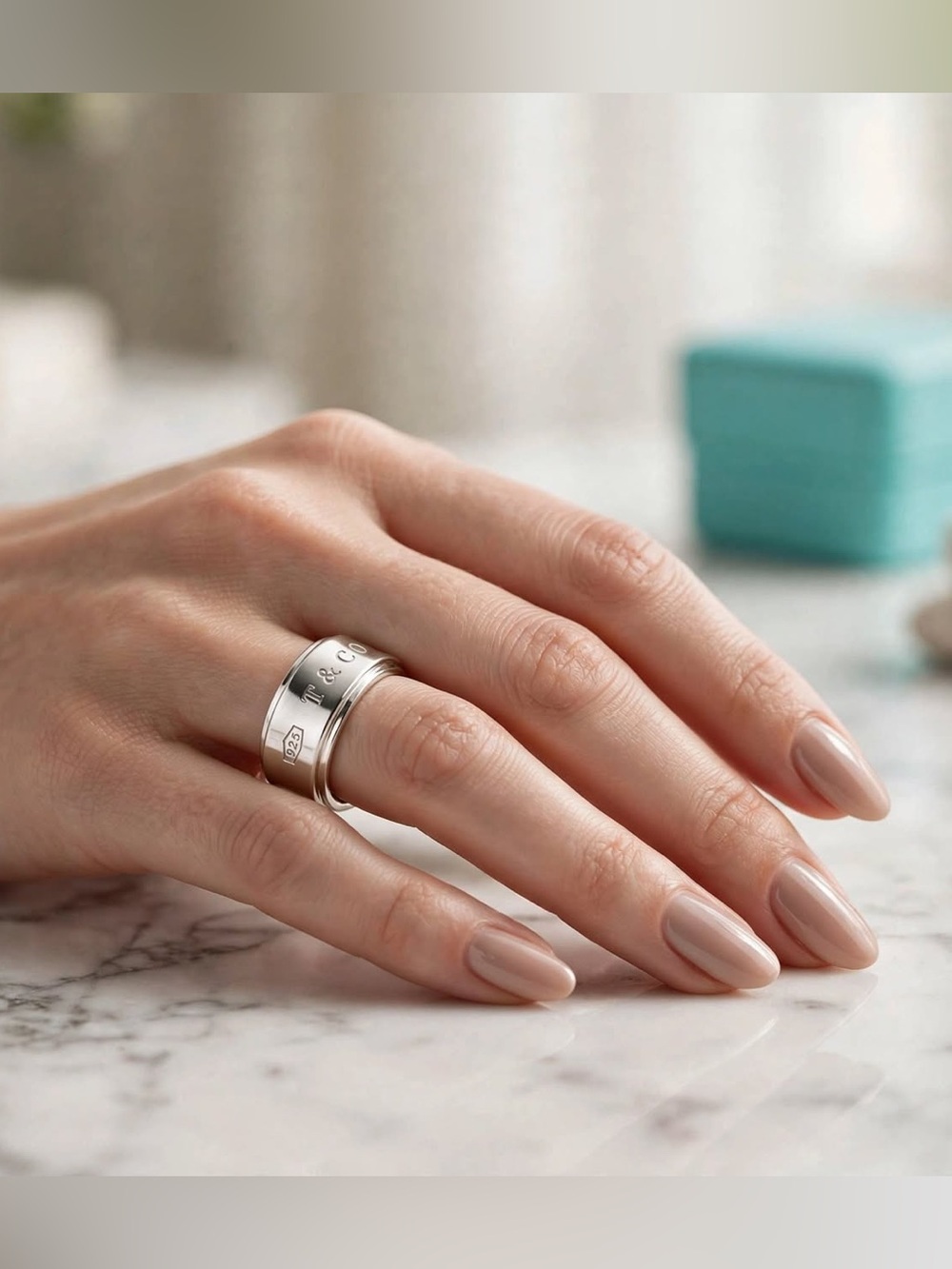 Tiffany & Co. Silver Engraved Band Ring